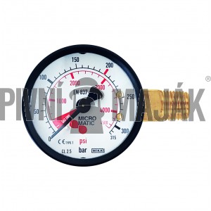 Manometr N2, CO2 -  200 bar. tlak v lahvi