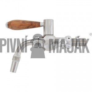 Výčepní kohout GLOBAL nerez, rukojeť pryskyřice dřevo
