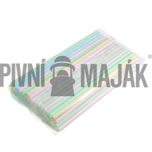 Papírové brčko Jumbo 25cm/8mm MIX barev