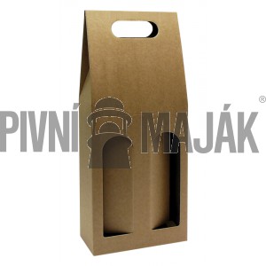 Odnosná krabice na 2 vína - hnědá