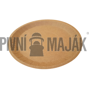Talíř papírový mělký EKO 23cm kraft  100ks