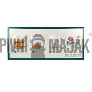 Cedule se třemi půllitry Pilsner Urquell