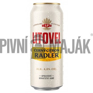 Litovel Černý citron Radler 0,5l plech - karton